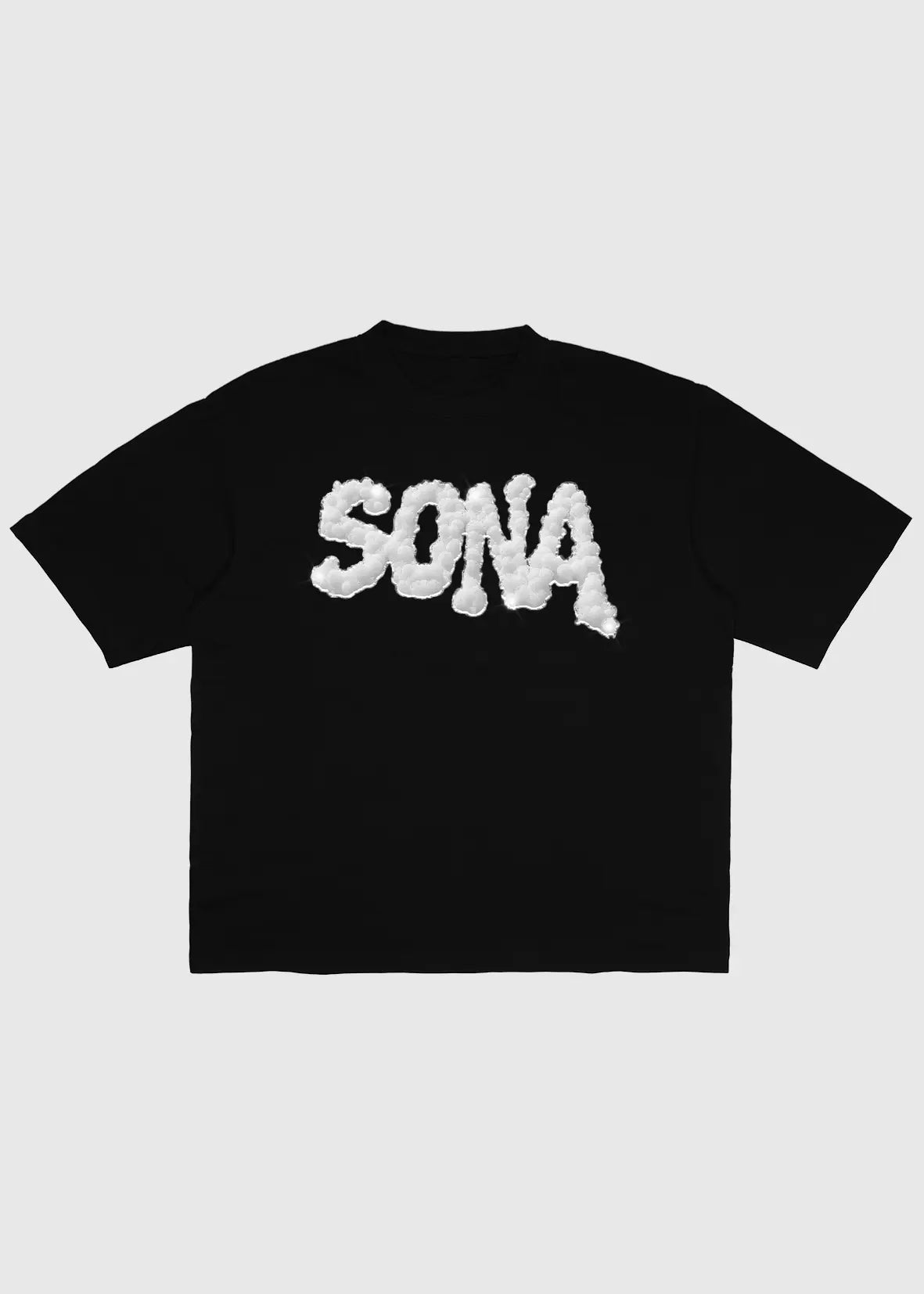 Sort Casual fit t-shirt med print på front, rund hals i kraftig og blød bomuld med Regular pasform.T-shirten har et oversized fit. Front