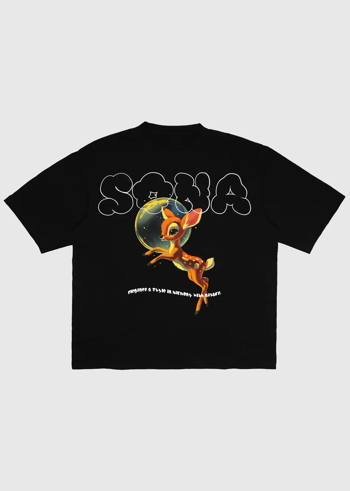 Casual Fit T-shirt Bambi, Women - Black, Front