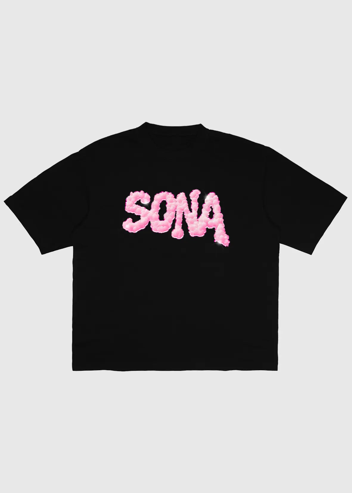 Casual Fit T-shirt Pink Diamond - Black, Front 