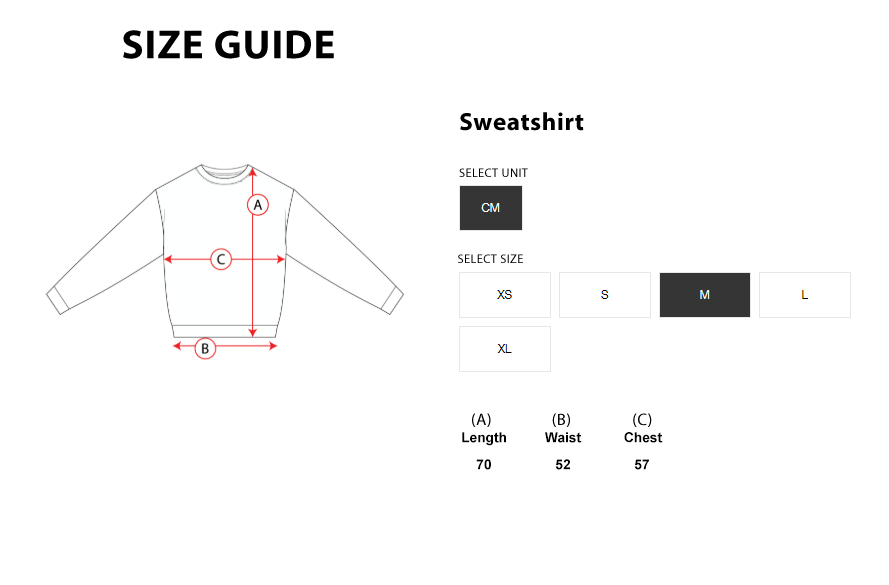 Size chart