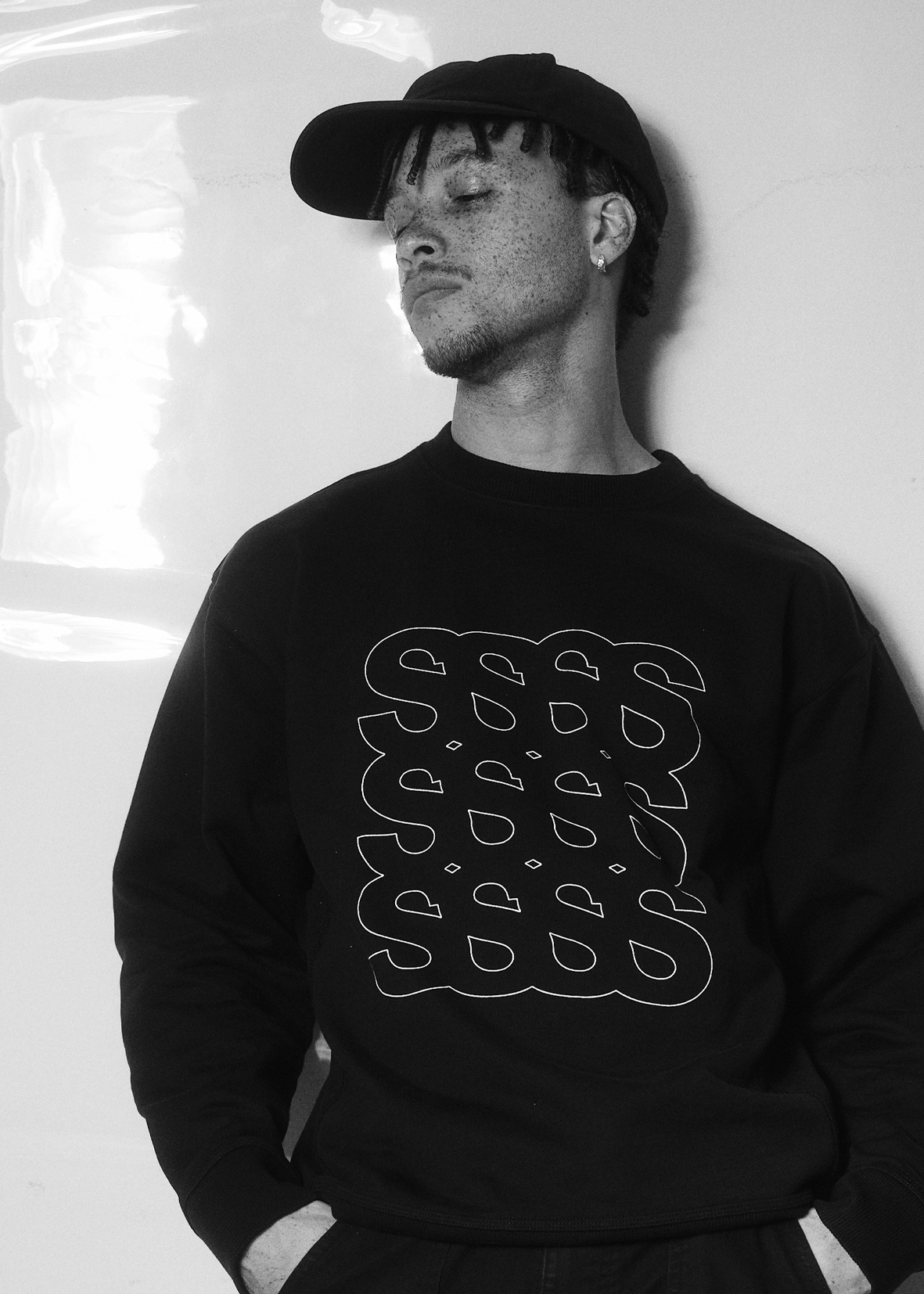 Sweatshirt Boxprint, Men - Black, Front