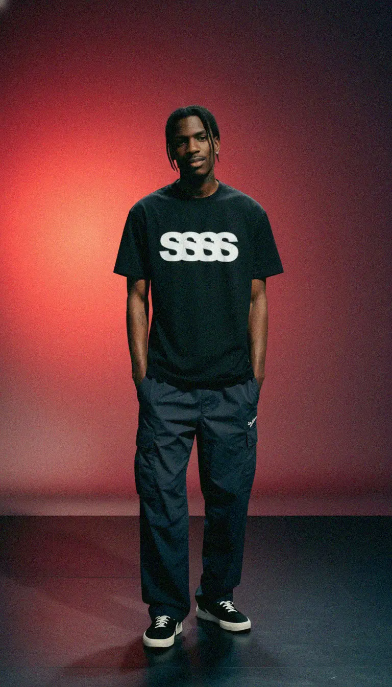 T-shirt SSSS, Men - Black 