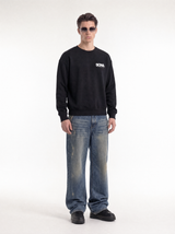 Sweatshirt med logo, herre - sort