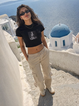 Crop top Nicole, Dame - Sort