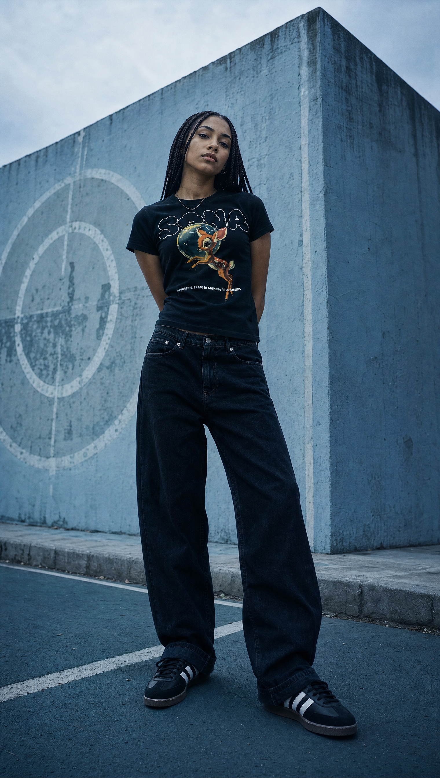 Kvinde T-shirt Bambi - Sort