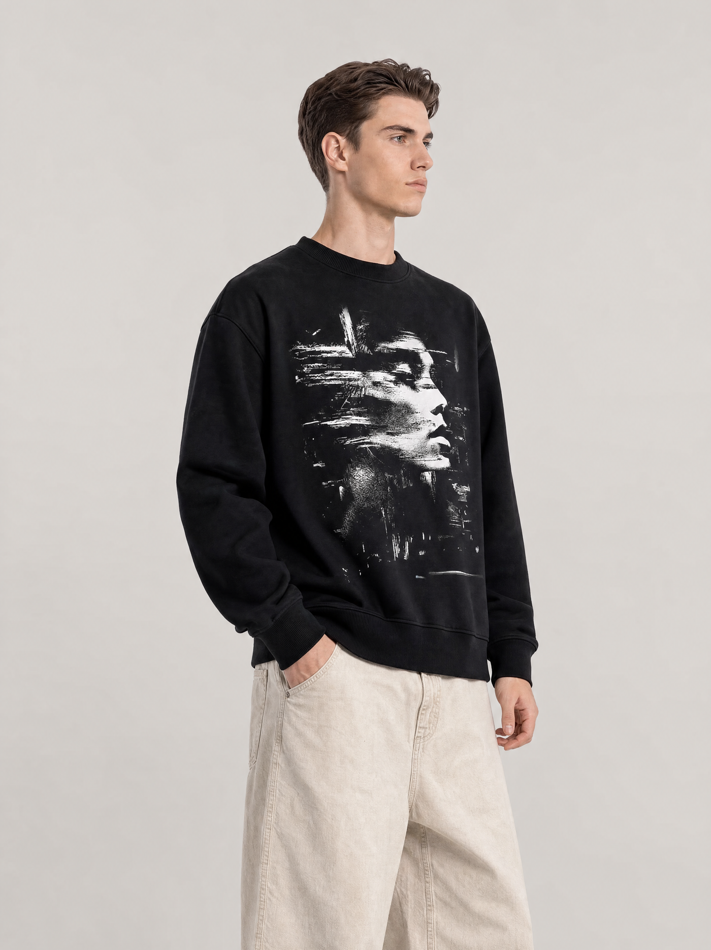 Sweatshirt Mirrorman, Herrer - Sort