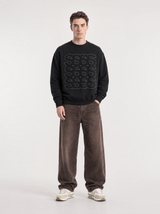 Sweatshirt Boxprint, Herrer - Sort