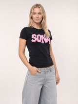 Kvinde T-shirt Pink Diamant - Sort