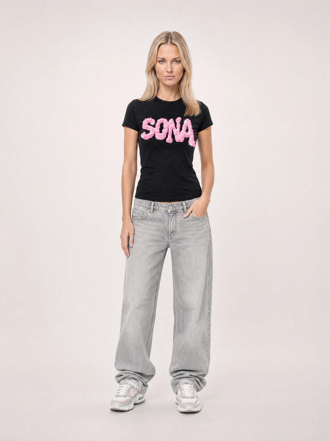 Kvinde T-shirt Pink Diamant - Sort