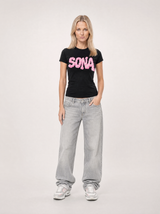 Kvinde T-shirt Pink Diamant - Sort