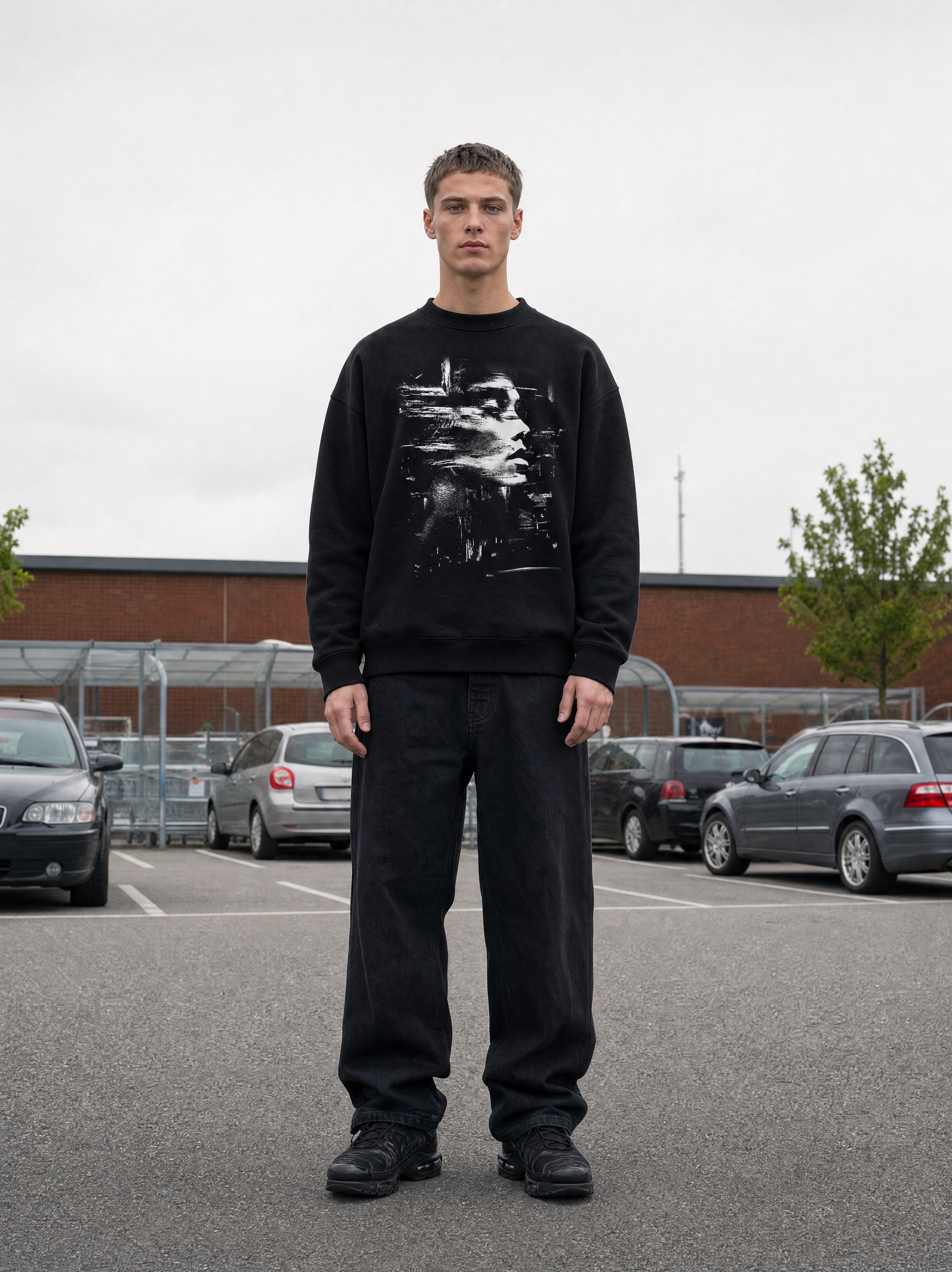 Sweatshirt Mirrorman, Herrer - Sort