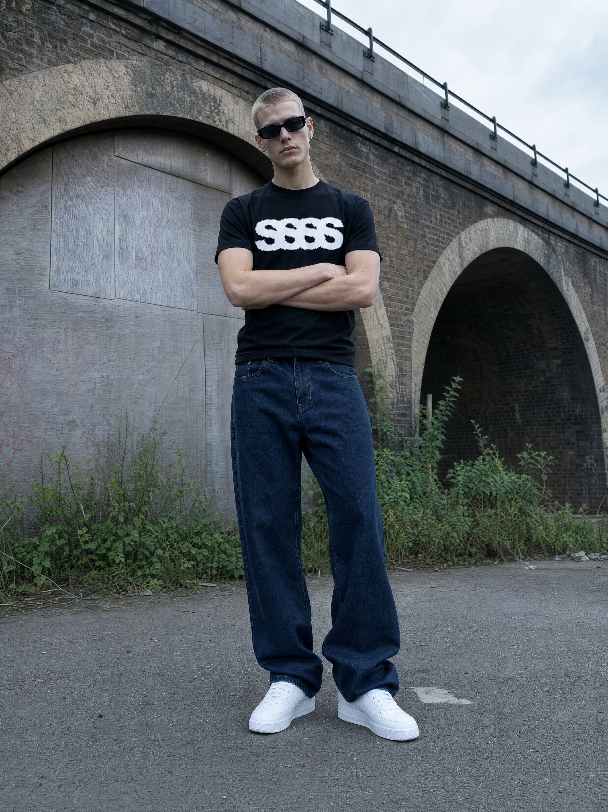 Casual T-shirt SSSS, Herre - Sort