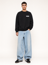 Sweatshirt med logo, herre - sort