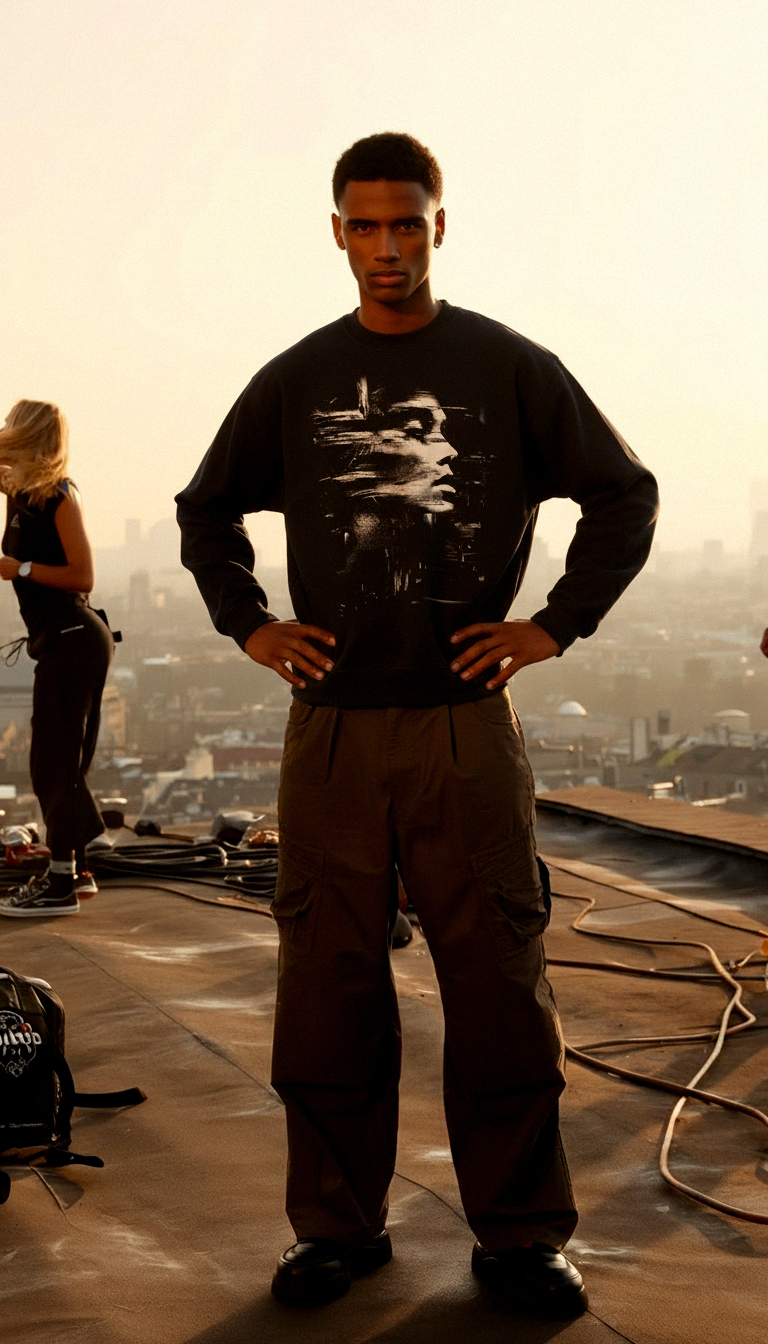 Sweatshirt Mirrorman, Men - Black, Front