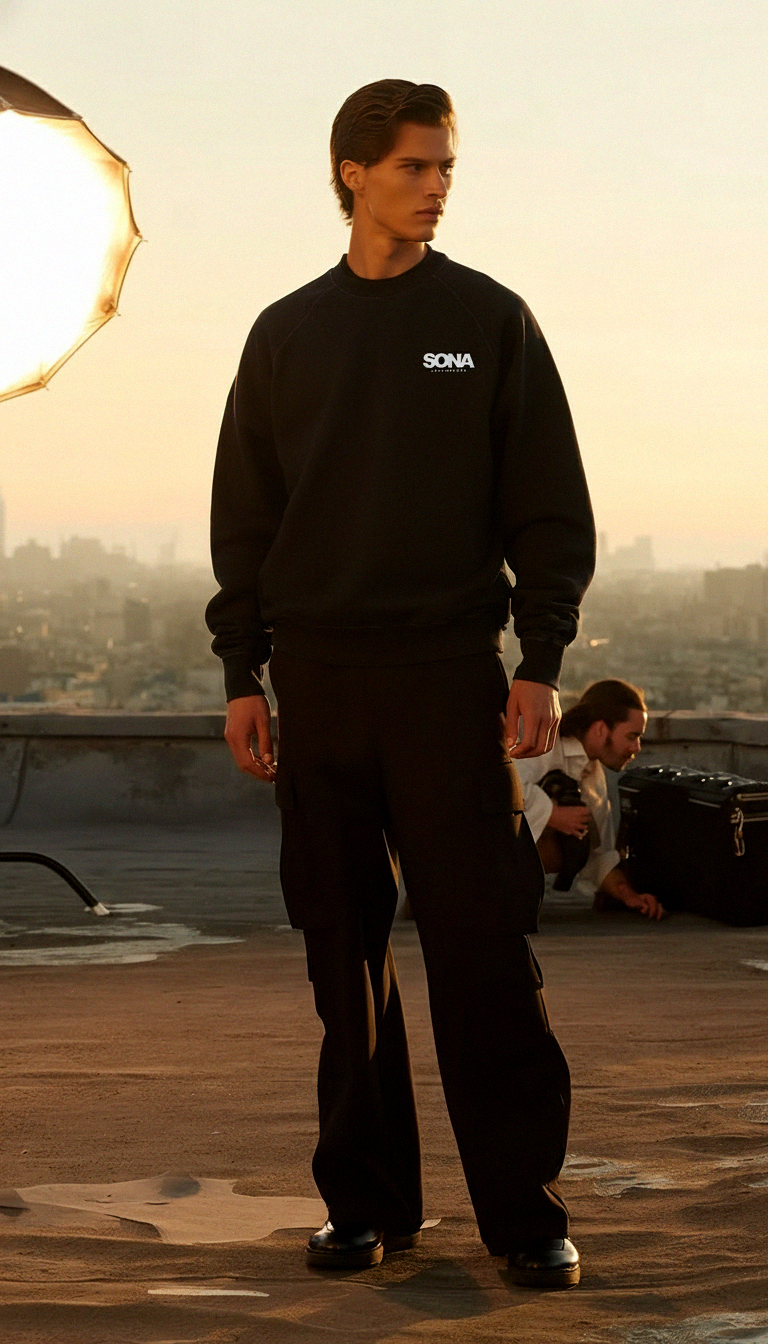 Sweatshirt Logo, Men - Black, Front