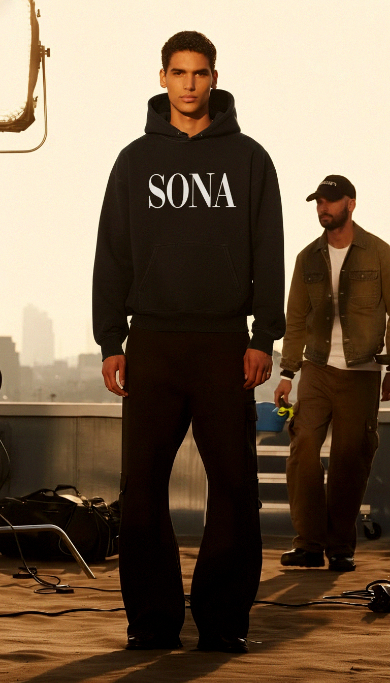 Hoodie Minimalist, Unisex - Black, front