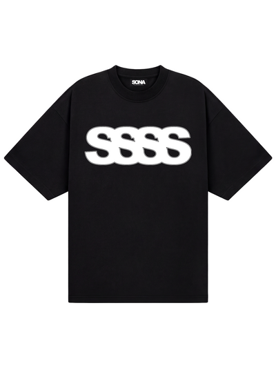 Slim Fit T-shirt SSSS, Herre - Sort