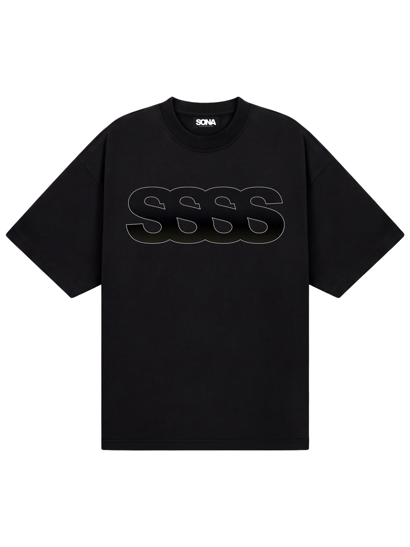 Slim fit T-shirt med graduering, Herre - Sort