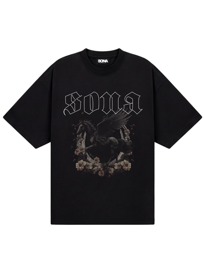 Kvinde T-shirt Pegasus - Sort