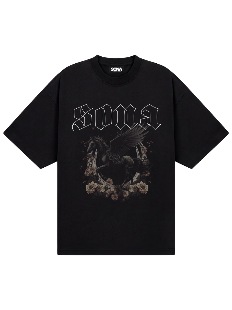 Kvinde T-shirt Pegasus - Sort