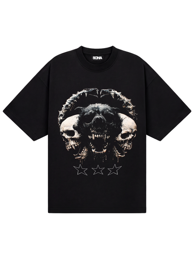 Casual T-shirt Skull&Dog, Herre - Sort