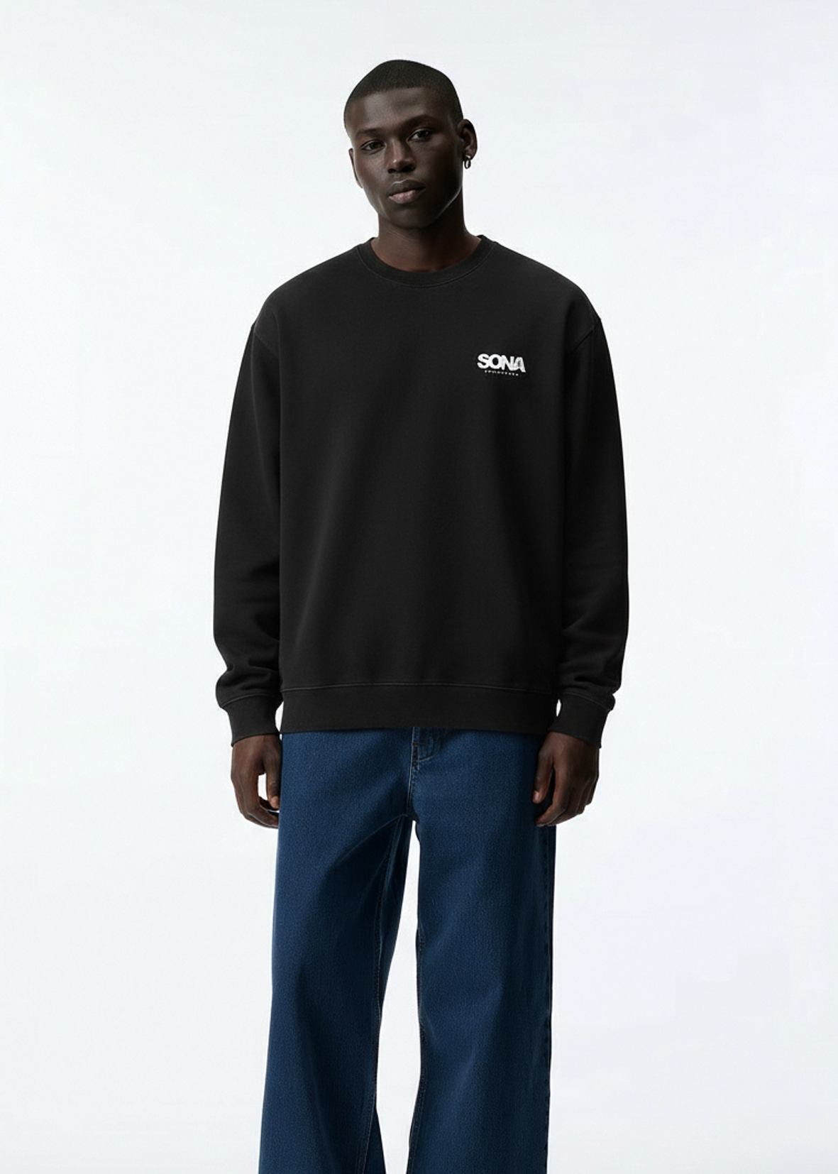 Sweatshirt Logo, Men - Black, Front