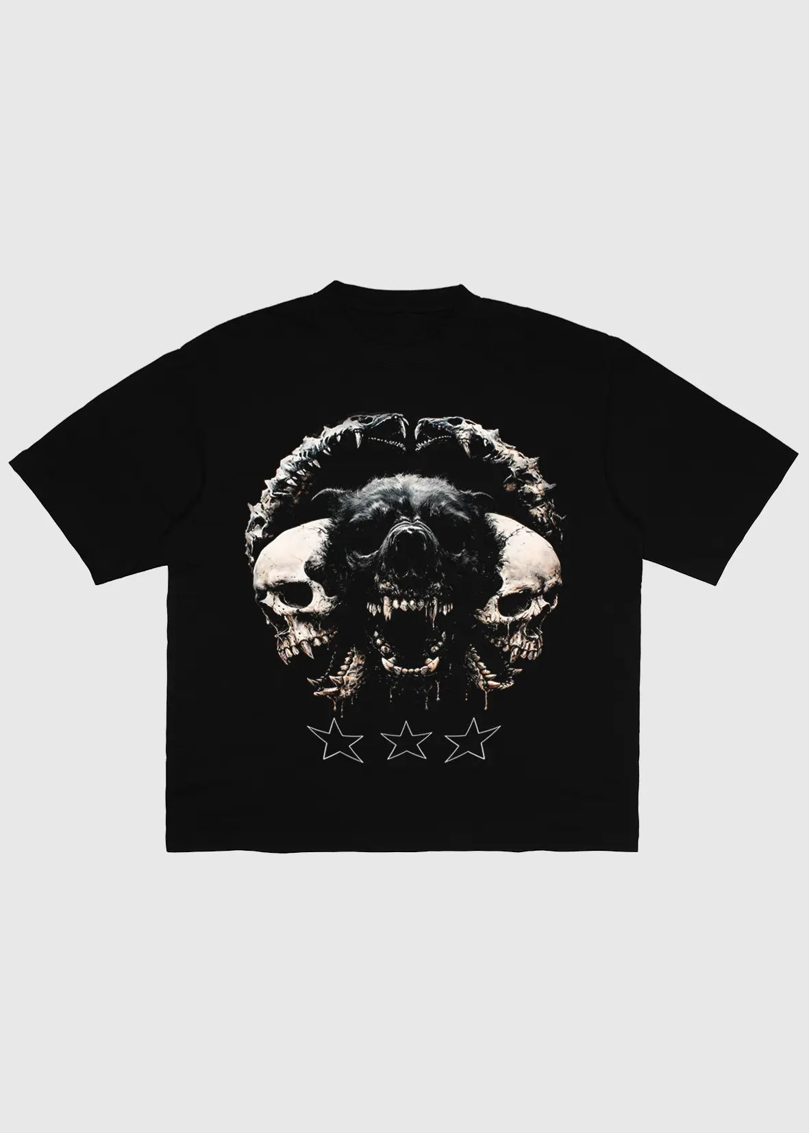 Casual T-shirt Skull&Dog, Men - Black My Store