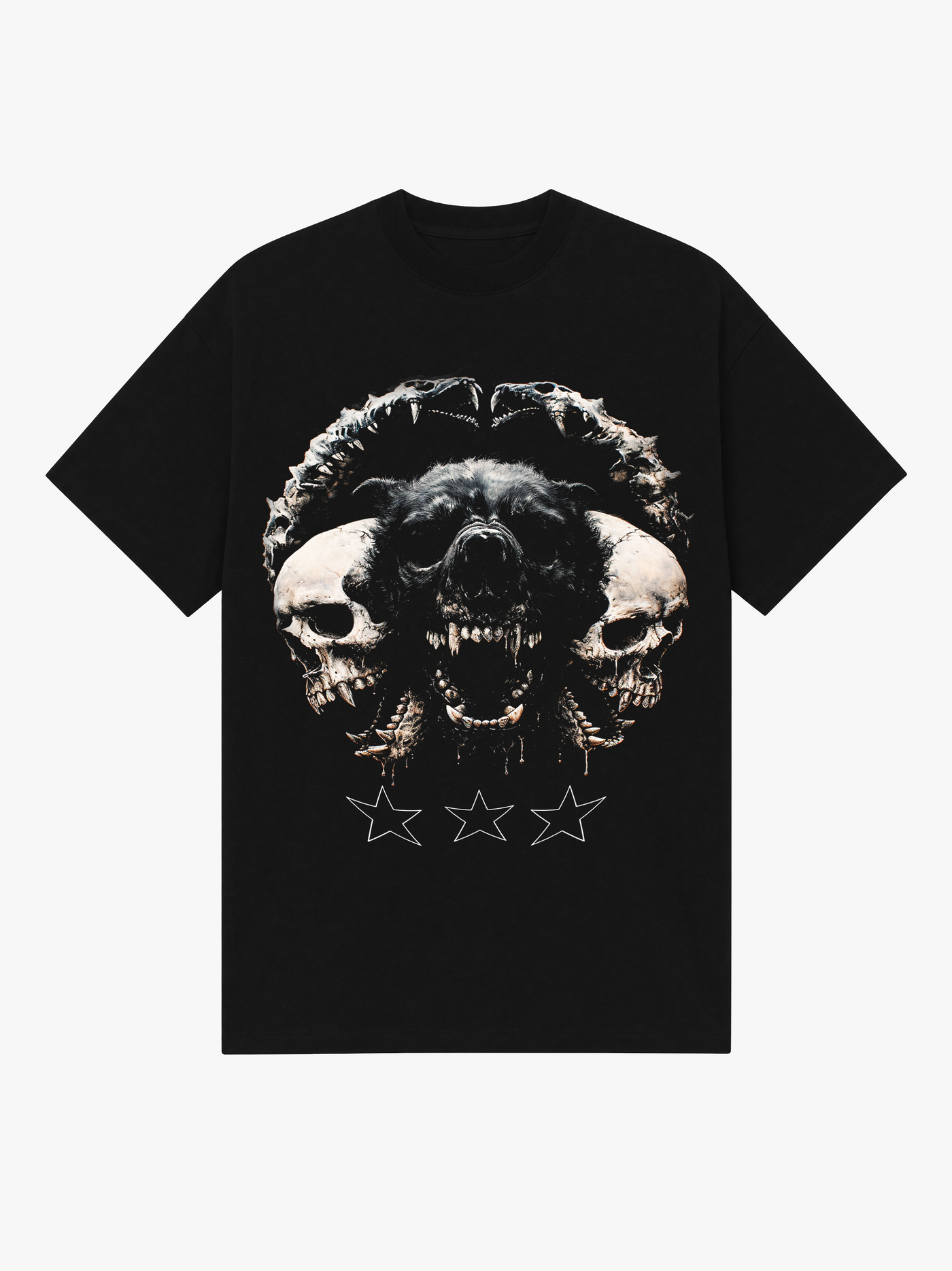 Casual T-shirt Skull&Dog, Herre - Sort