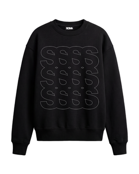 Sweatshirt Boxprint, Herrer - Sort