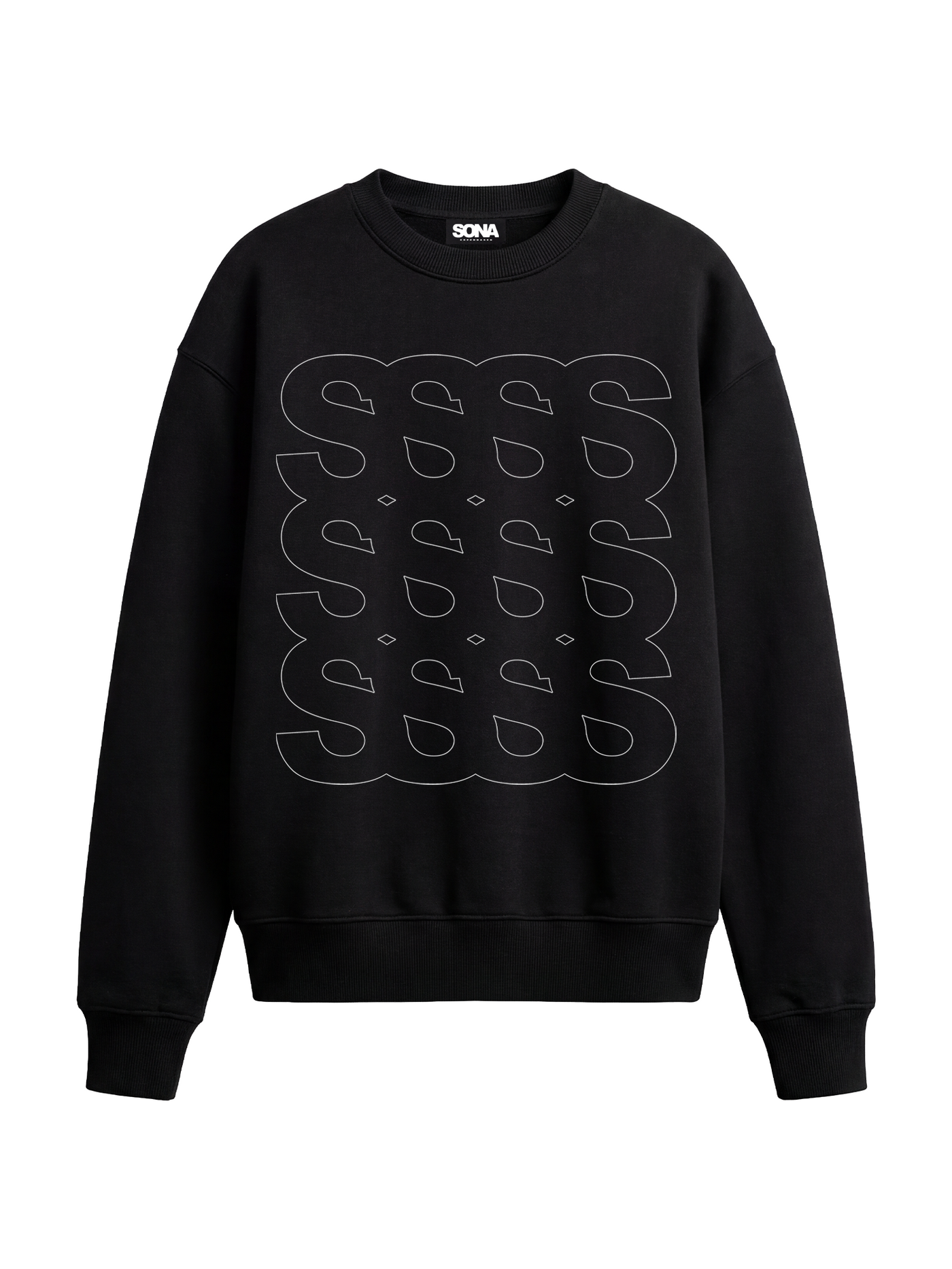 Sweatshirt Boxprint, Herrer - Sort