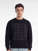 Sweatshirt Boxprint, Herrer - Sort