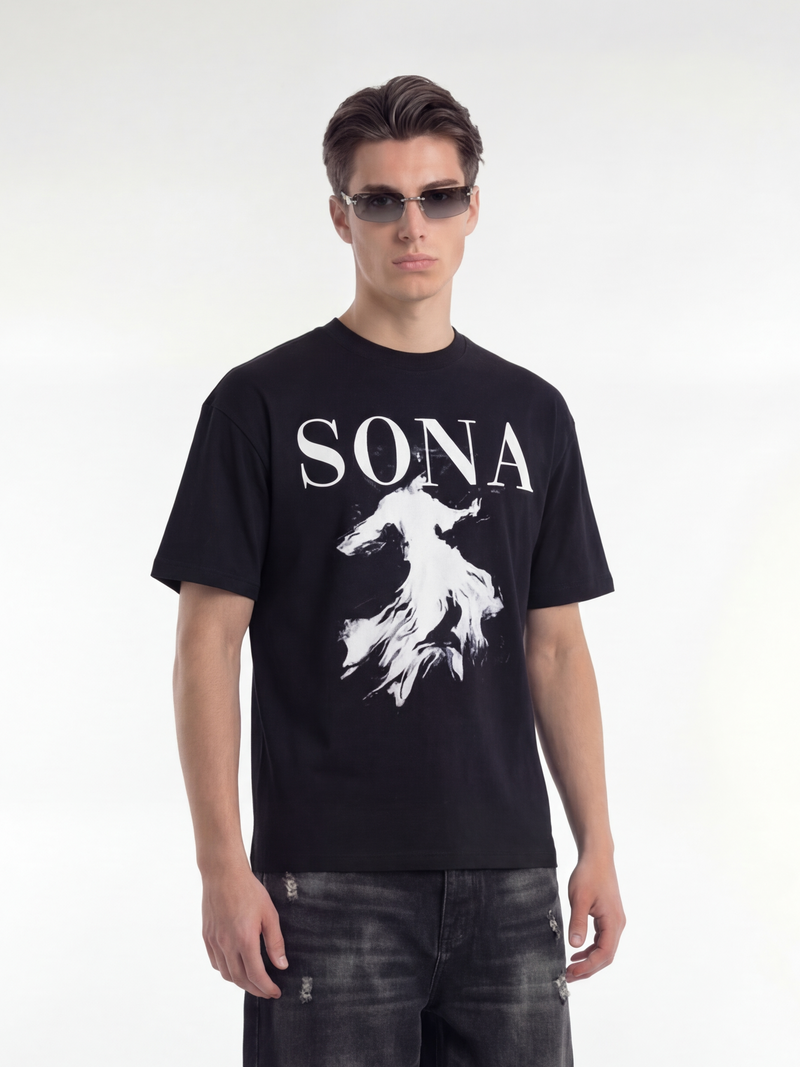Casual T-shirt Hopeful, Herre - Sort