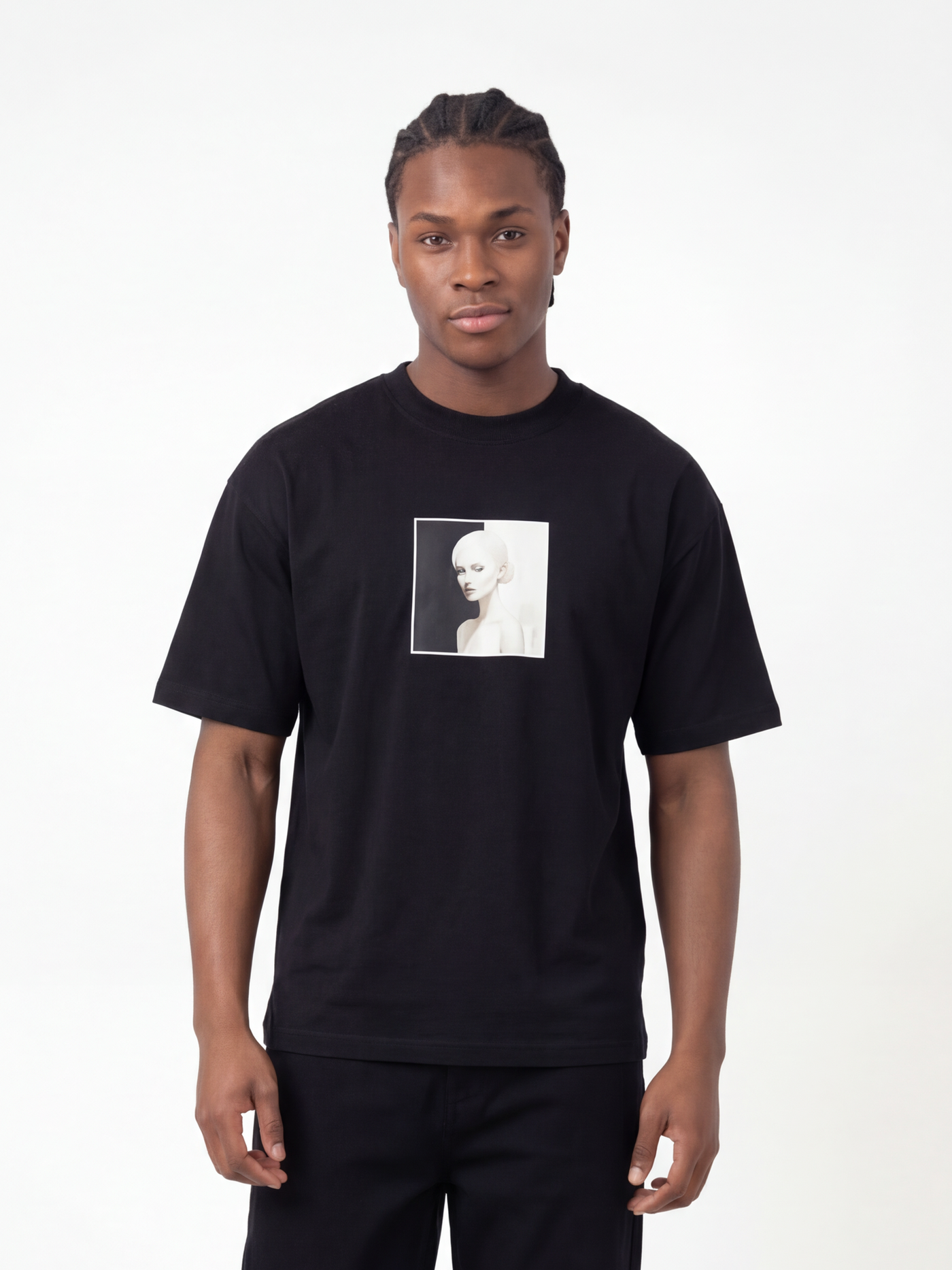 Slim Fit T-shirt Bangladesh, Herrer - Sort