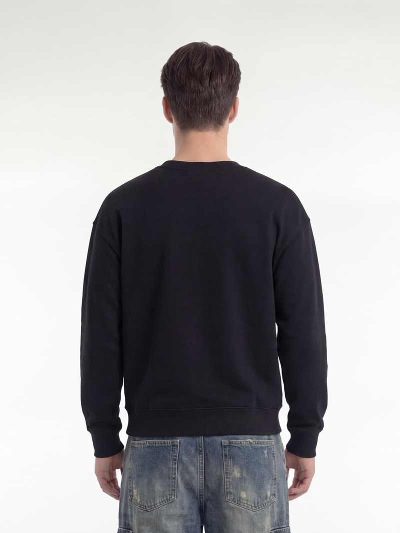 Sweatshirt med logo, herre - sort